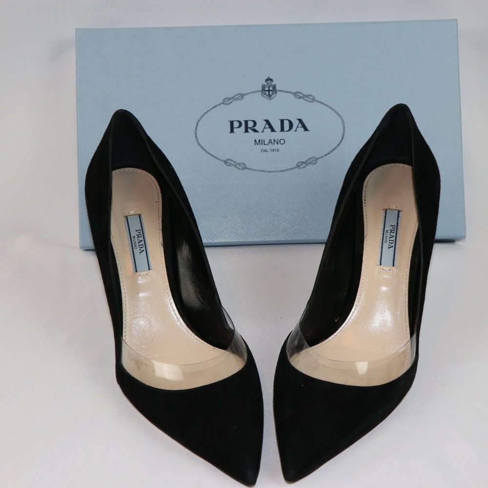 Prada Calzature donna heels in black suede, 39.5